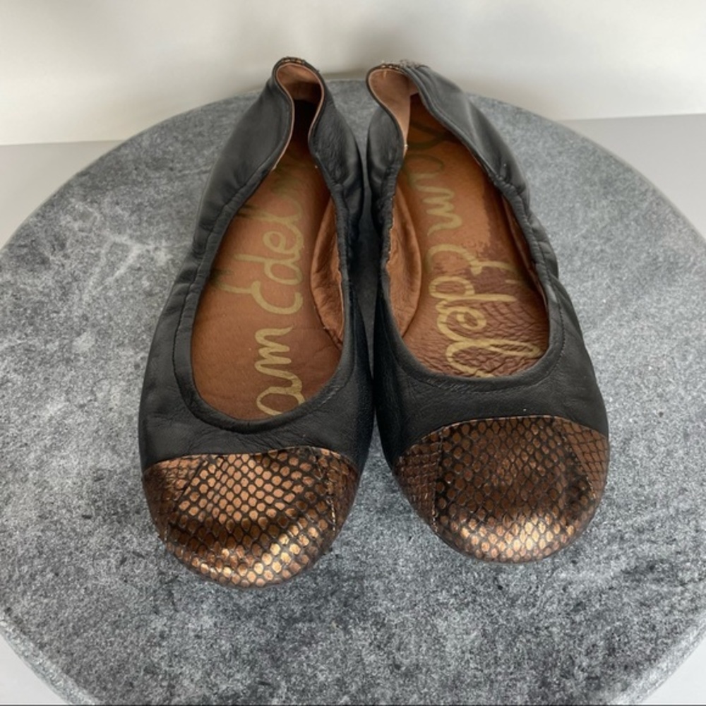 💛 Sam Edelman Braxton 2 Black With Snakeprint Flats